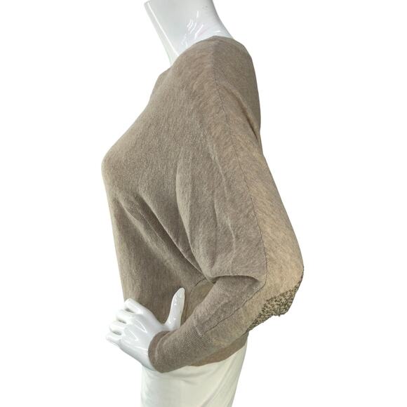 Zadig & Voltaire Sweater Womens Small Wool Cashmere Pullover Sequin Elbow Patch - Picture 5 of 16